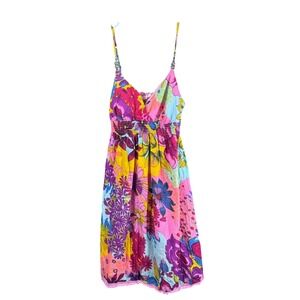 Derek Heart Dress Womens Medium Floral Sundress Adjustable Straps Boho Summer